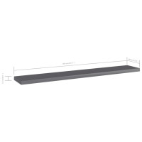 Produktbild för Hyllplan 4 st grå högglans 60x10x1,5 cm konstruerat trä