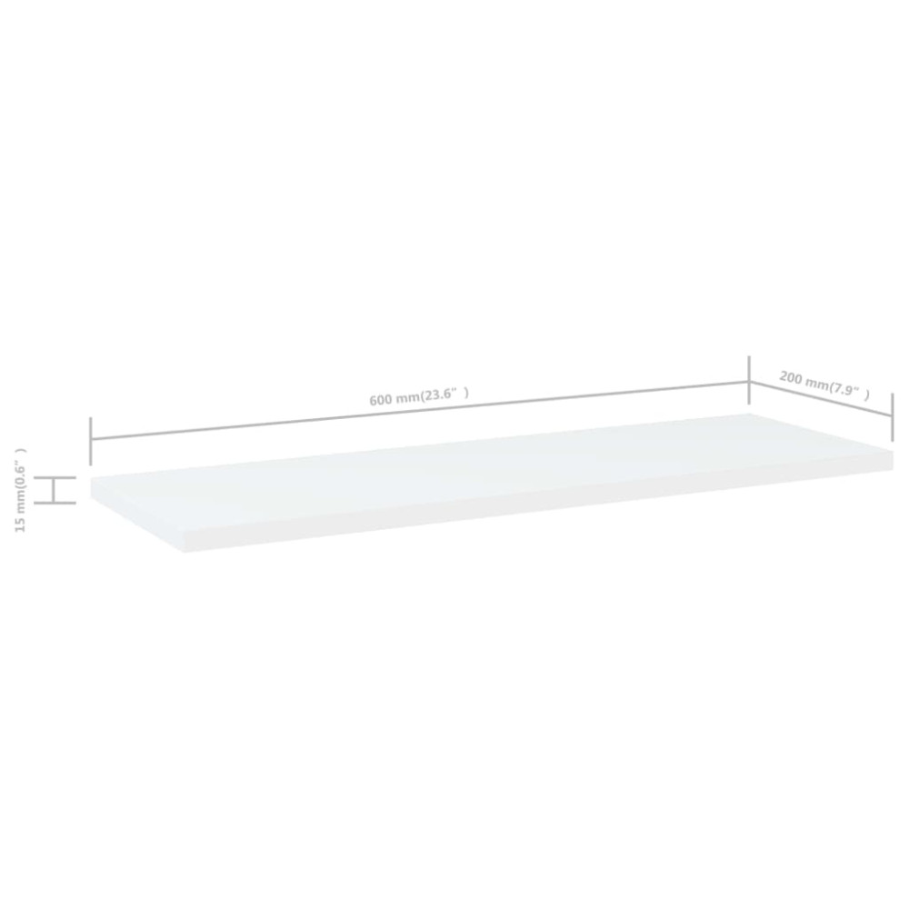 Produktbild för Hyllplan 4 st vit 60x20x1,5 cm konstruerat trä
