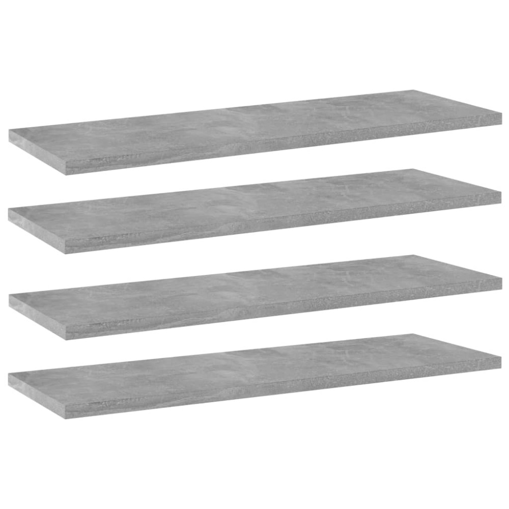 Produktbild för Hyllplan 4 st betonggrå 60x20x1,5 cm konstruerat trä