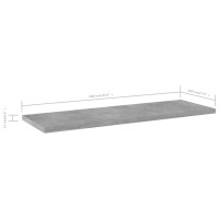 Produktbild för Hyllplan 4 st betonggrå 60x20x1,5 cm konstruerat trä