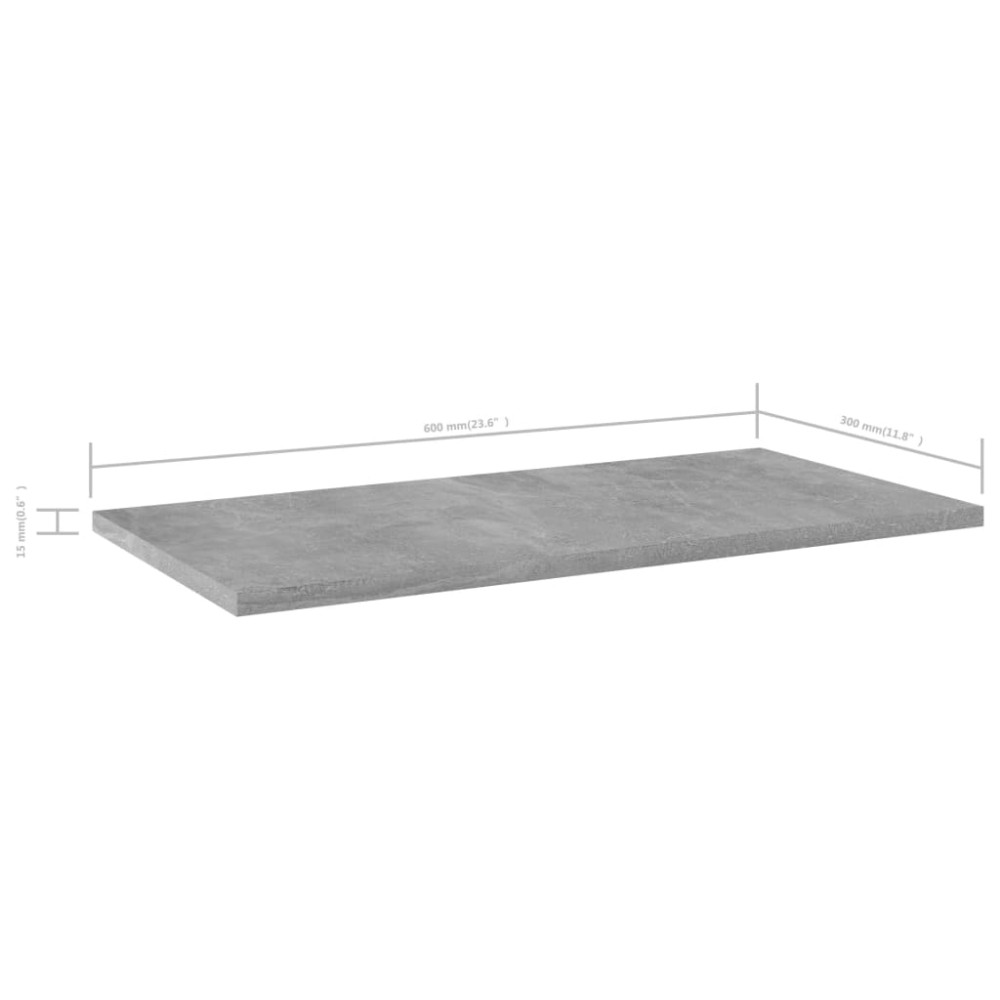 Produktbild för Hyllplan 4 st betonggrå 60x30x1,5 cm konstruerat trä