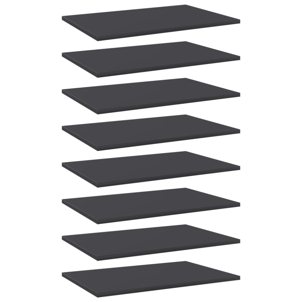 Produktbild för Hyllplan 8 st grå 60x40x1,5 cm konstruerat trä