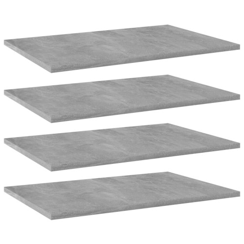 vidaXL Hyllplan 4 st betonggrå 60x40x1,5 cm konstruerat trä