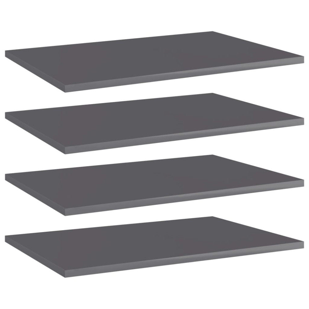 Produktbild för Hyllplan 4 st grå högglans 60x40x1,5 cm konstruerat trä