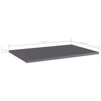 Produktbild för Hyllplan 4 st grå högglans 60x40x1,5 cm konstruerat trä