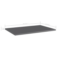 Produktbild för Hyllplan 8 st grå högglans 60x40x1,5 cm konstruerat trä