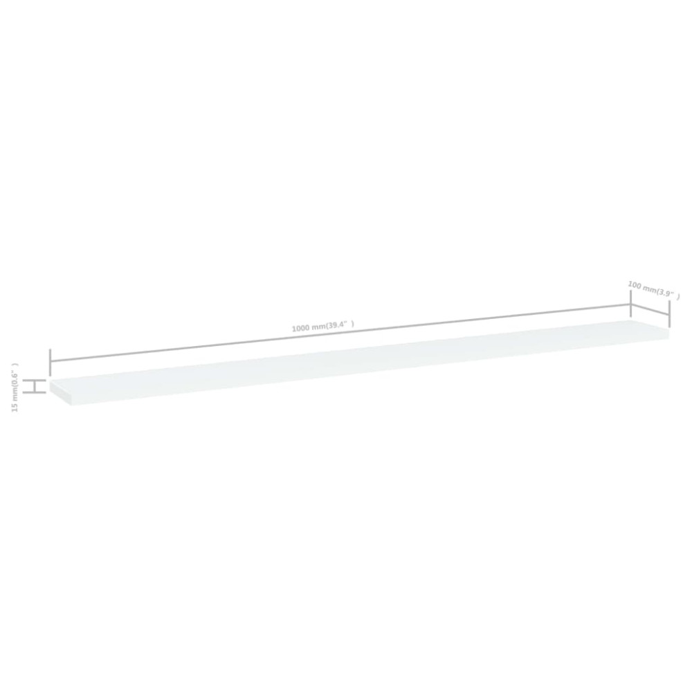 Produktbild för Hyllplan 4 st vit 100x10x1,5 cm konstruerat trä