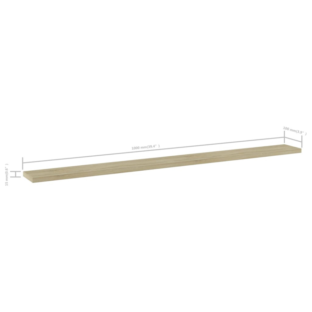 Produktbild för Hyllplan 4 st sonoma-ek 100x10x1,5 cm konstruerat trä
