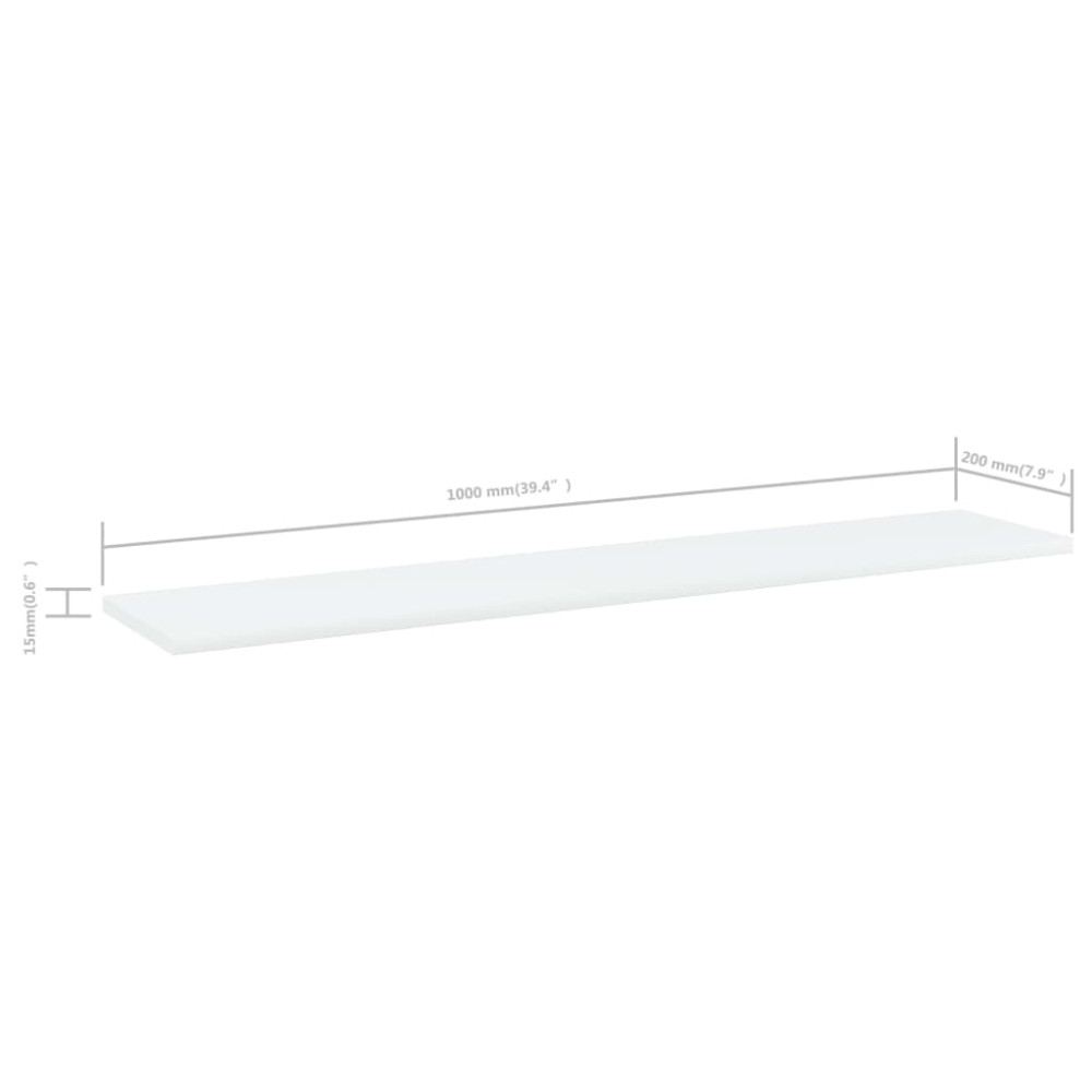 Produktbild för Hyllplan 4 st vit 100x20x1,5 cm konstruerat trä
