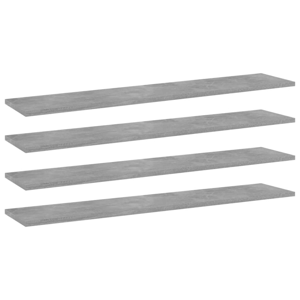 Produktbild för Hyllplan 4 st betonggrå 100x20x1,5 cm konstruerat trä