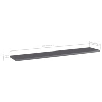 Produktbild för Hyllplan 4 st grå högglans 100x20x1,5 cm konstruerat trä