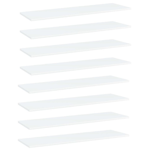 vidaXL Hyllplan 8 st vit 100x30x1,5 cm konstruerat trä