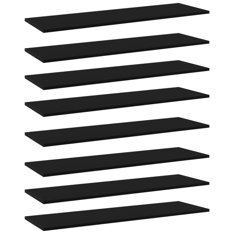 Produktbild för Hyllplan 8 st svart 100x30x1,5 cm konstruerat trä