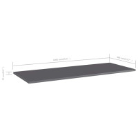 Produktbild för Hyllplan 4 st grå högglans 100x40x1,5 cm konstruerat trä