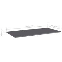 Produktbild för Hyllplan 4 st grå högglans 100x50x1,5 cm konstruerat trä