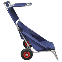 Miniatyr av produktbild för Strandvagn med hjul hopfällbar blå