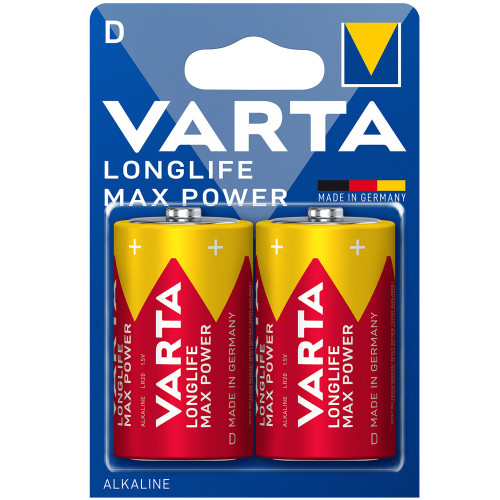 Varta Longlife Max Power D / LR20 Batteri 2-pack