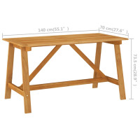 Produktbild för Matbord för trädgården 140x70x73,5 cm massiv akacia