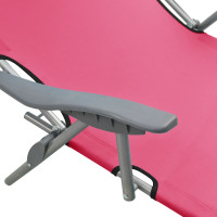 Produktbild för Solsäng med tak stål rosa