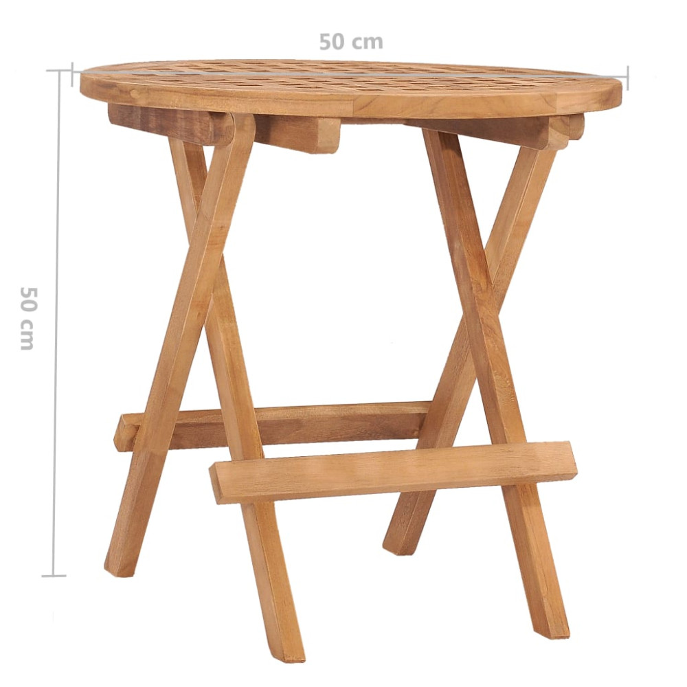 Produktbild för Hopfällbart trädgårdsbord 50x50x50 cm massivt teakträ