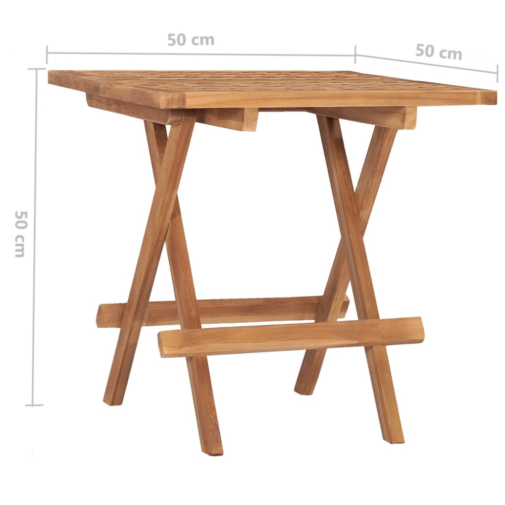 Produktbild för Hopfällbart trädgårdsbord 50x50x50 cm massivt teakträ