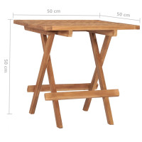Produktbild för Hopfällbart trädgårdsbord 50x50x50 cm massivt teakträ