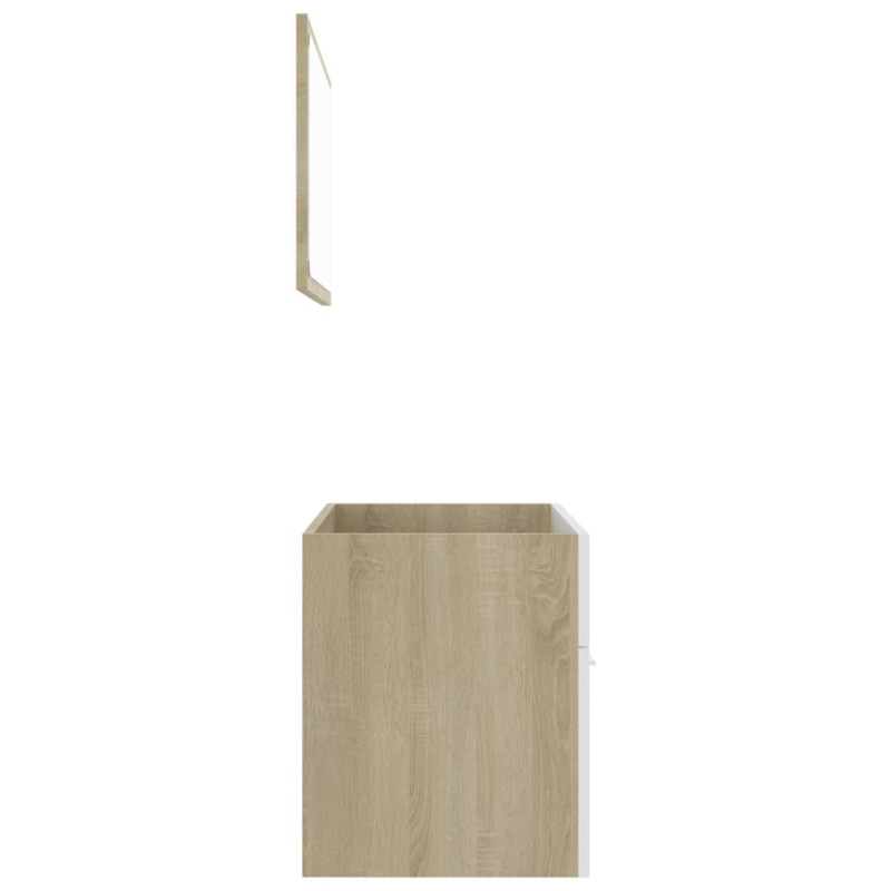Produktbild för Badrumsmöbler set 2 delar vit och sonoma-ek konstruerat trä