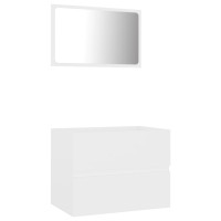 Miniatyr av produktbild för Badrumsmöbler set 2 delar vit spånskiva