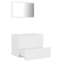 Miniatyr av produktbild för Badrumsmöbler set 2 delar vit spånskiva