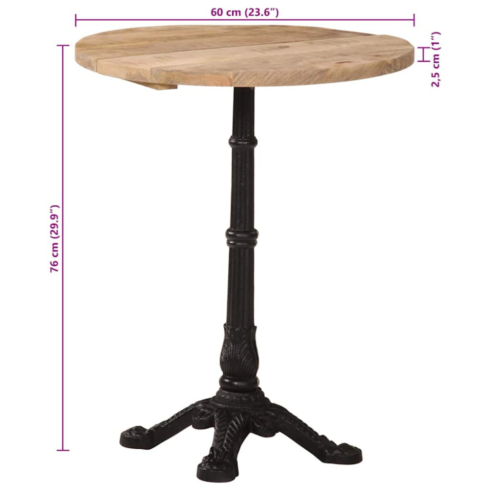 Produktbild för Cafébord Ø60x76 cm grovt mangoträ