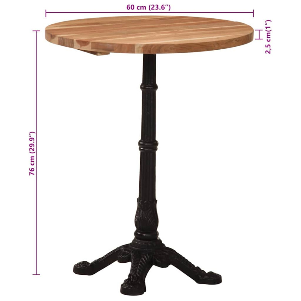 Produktbild för Cafébord Ø60x76 cm massivt akaciaträ