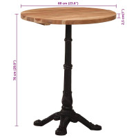 Produktbild för Cafébord Ø60x76 cm massivt akaciaträ