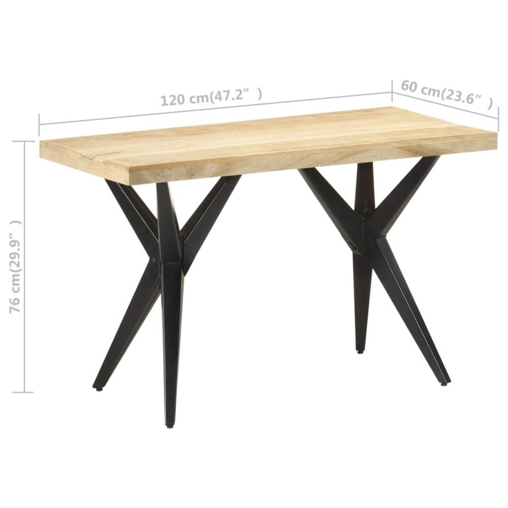 Produktbild för Matbord 120x60x76 cm massivt mangoträ