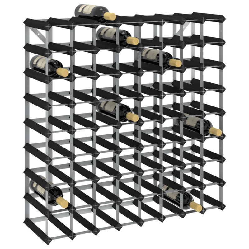 Produktbild för Vinställ för 72 flaskor svart massiv furu