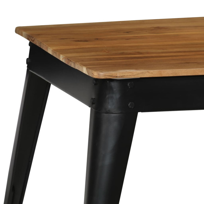 Produktbild för Matbord massivt akaciaträ och stål 75x75x76 cm