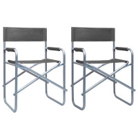 Produktbild för Regissörsstol 2 st stål grå