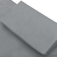 Produktbild för Solsäng dubbel med tak & kudde grå