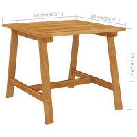 Produktbild för Trädgårdsbord 88x88x74 cm massivt akaciaträ