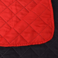 Produktbild för Dubbelsidigt vadderat överkast röd och svart 220x240 cm