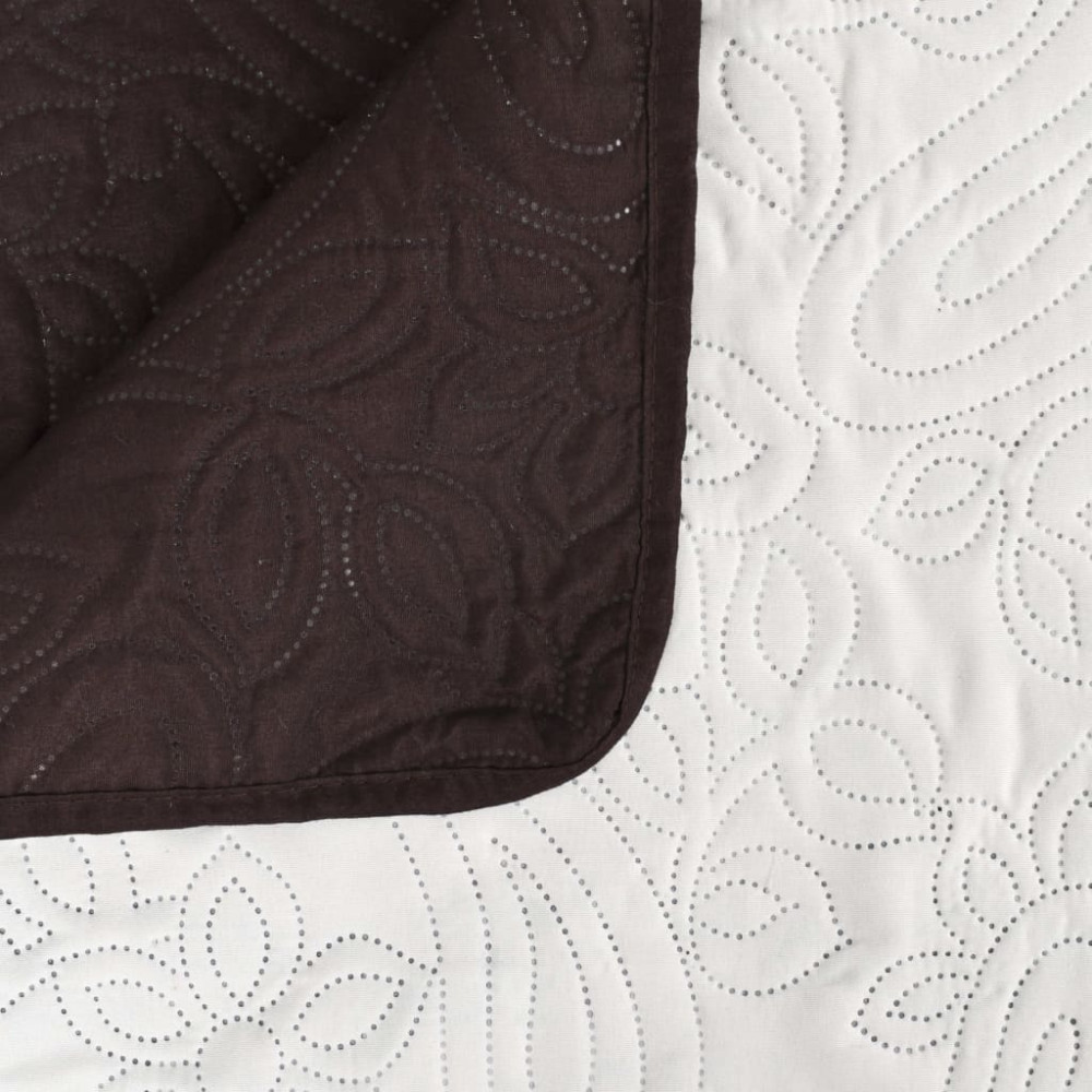 Produktbild för Överkast dubbelsidigt 170x210 cm gräddvit och brun