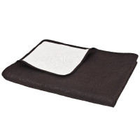 Produktbild för Överkast dubbelsidigt 220x240 cm gräddvit och brun