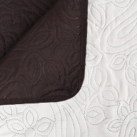 Produktbild för Överkast dubbelsidigt 220x240 cm gräddvit och brun