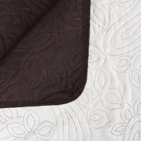 Produktbild för Överkast dubbelsidigt 230x260 cm gräddvit och brun