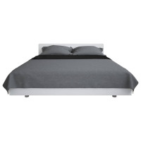 Produktbild för Överkast dubbelsidigt 230x260 cm grå och svart