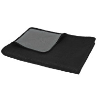 Produktbild för Överkast dubbelsidigt 230x260 cm grå och svart