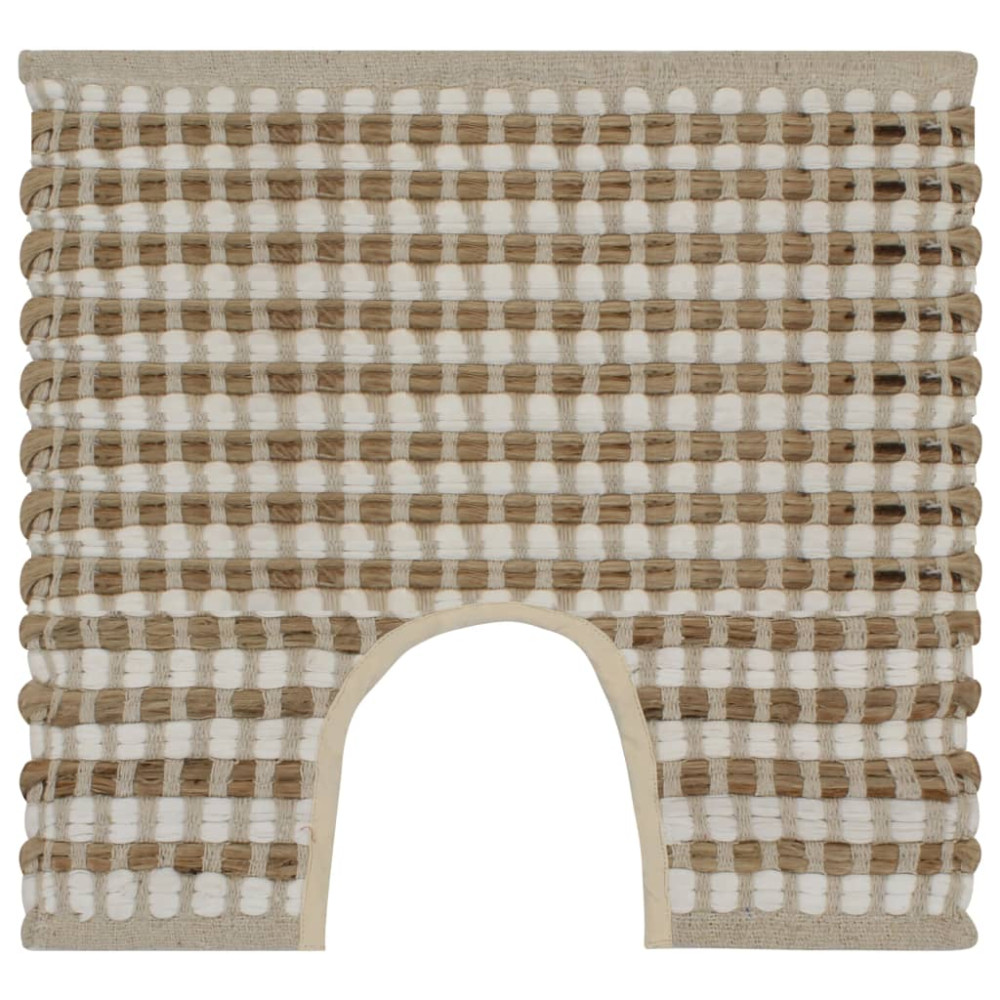 Produktbild för Badrumsmattor handvävd jute beige och vit