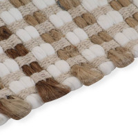 Produktbild för Badrumsmattor handvävd jute beige och vit