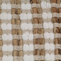 Produktbild för Badrumsmattor handvävd jute beige och vit