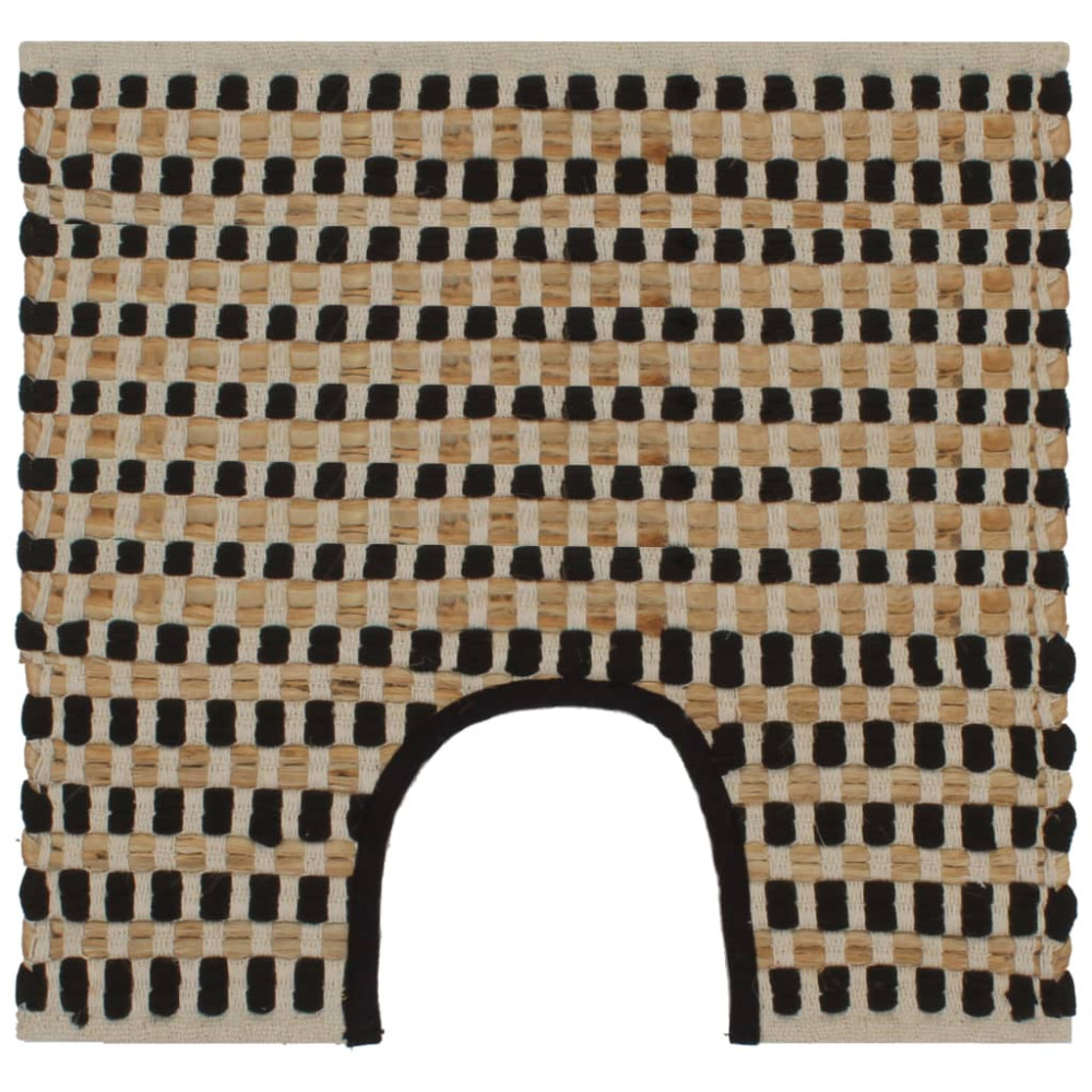 Produktbild för Badrumsmattor handvävd jute beige och svart