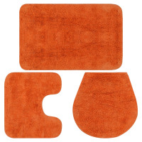 Miniatyr av produktbild för Badrumsmattor 3 st tyg orange